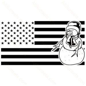 Snowman Single Color American Flag